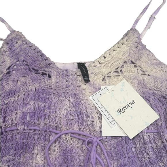 NWT! Raviya Women's Tie-Dyed Boho Crochet Maxi Dress Cover-Up - Size Medium - Picture 7 of 7